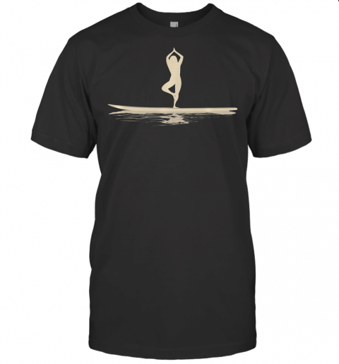 Sup Stand Up Paddle Board Paddling Yoga Pose Practice Premium T Shirt