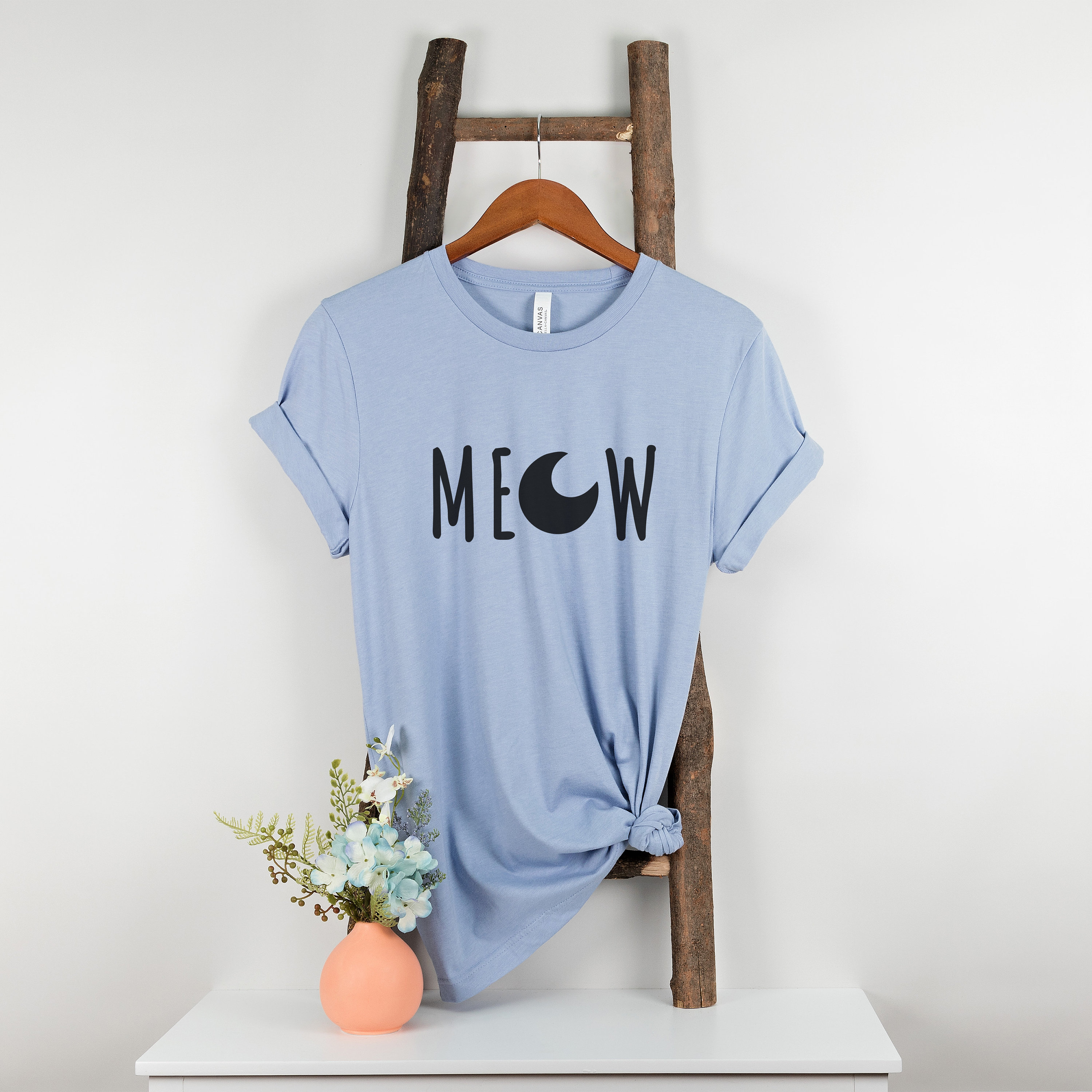 Meow Moon Shirt Cat Shirt Women Cat Lover Gift Cat Mom Shirt Cat Mama Shirt Vintage Cat T Shirt Celestial Cat Shirt Cute Cat Shirt Kitty Tee