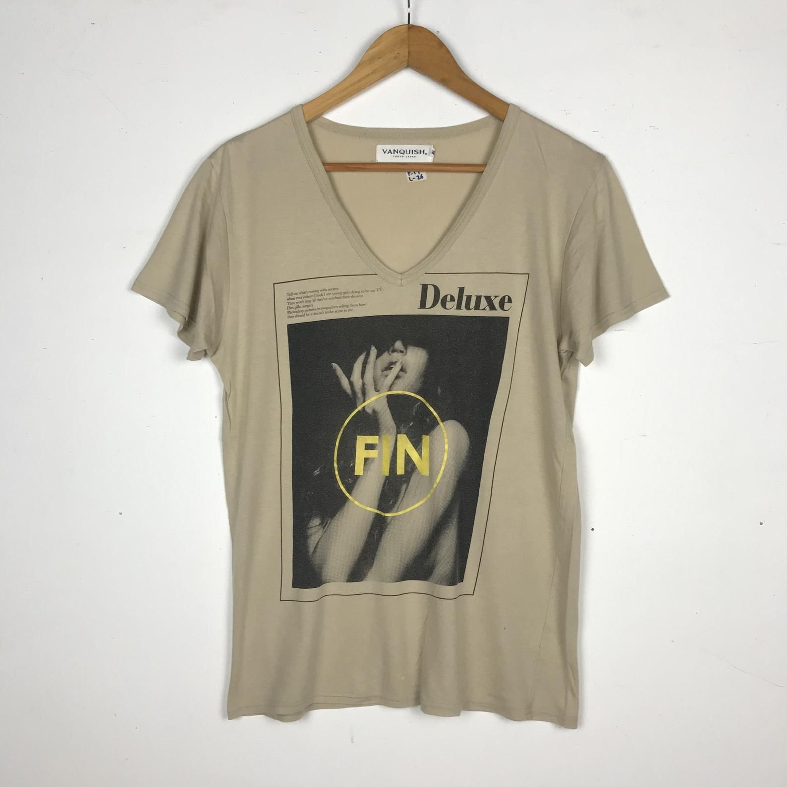 Rare!! Vanquish Tokyo Japan Japanese Brand Fin Deluxe Photo Picture Magazine T Shirt / Brown / / Avs3