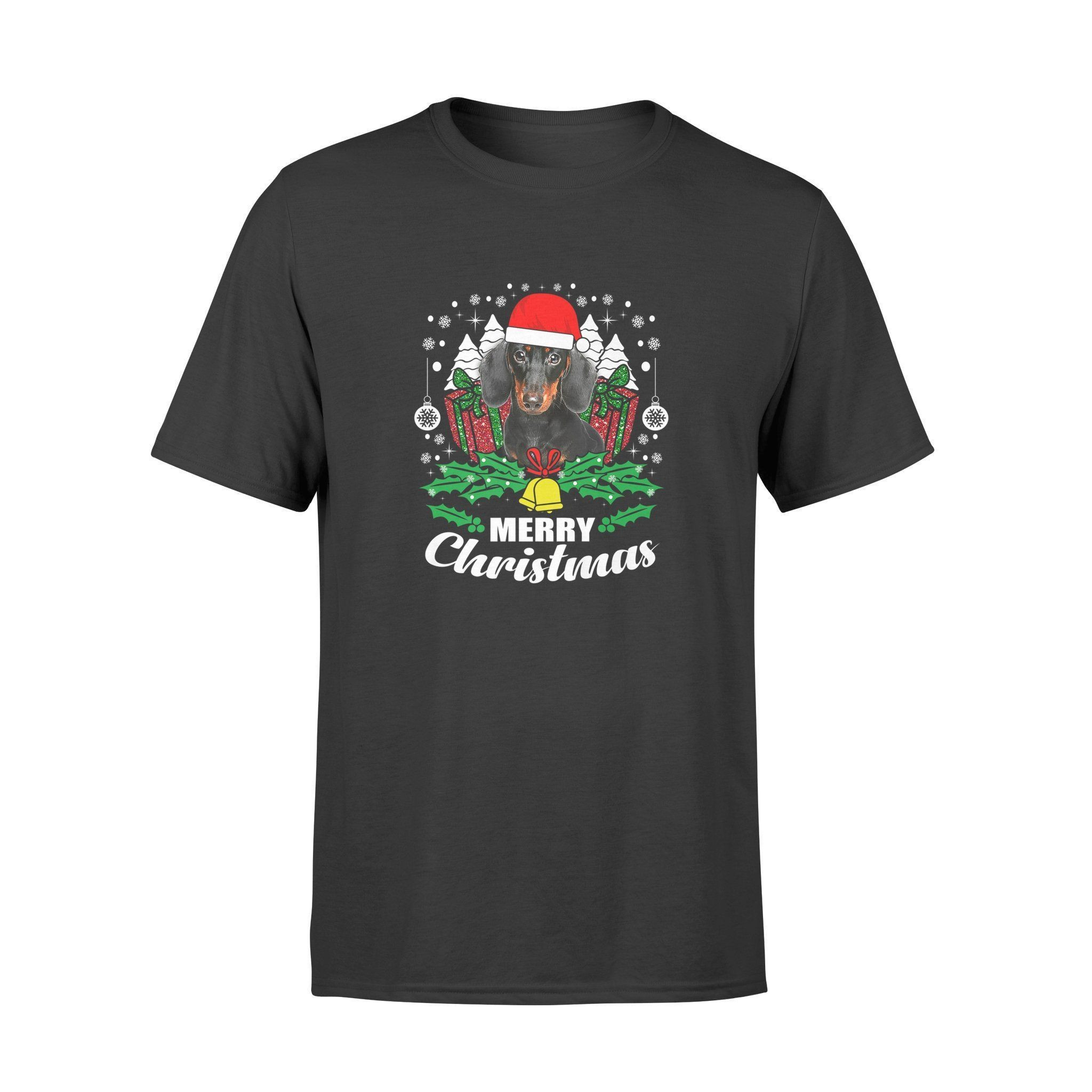 Dachshund Merry Christmas Dog Lover Gift T-Shirt – Standard T-Shirt