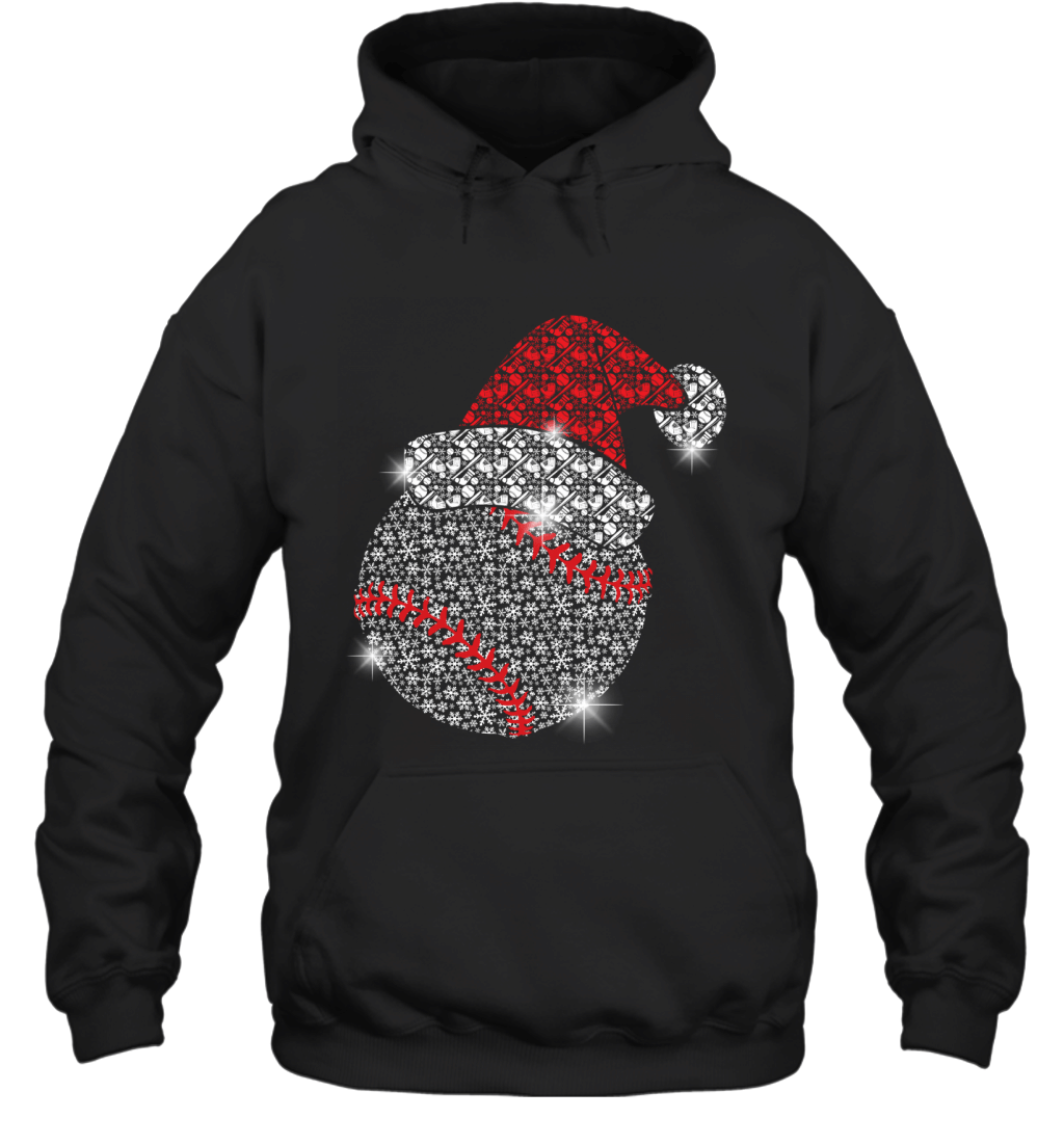 Baseball Christmas Santa Hat Funny Fans Shirt Hoodie