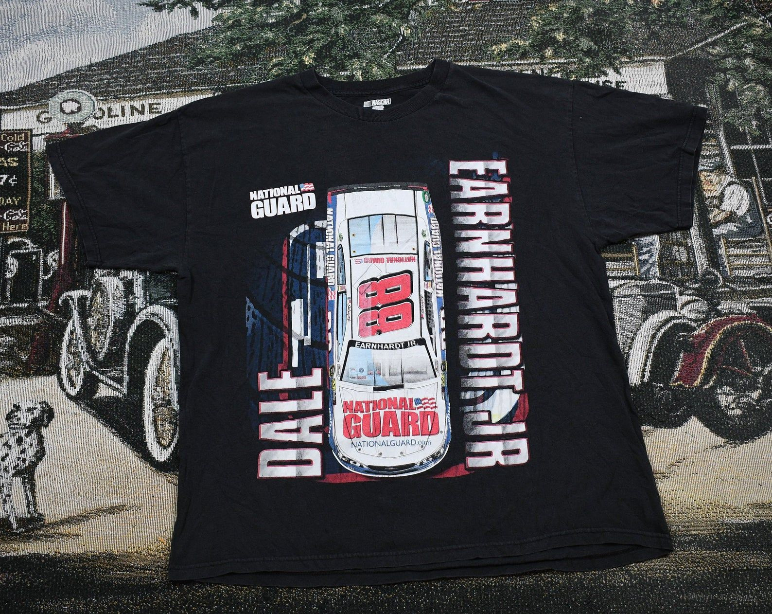 Vintagevintage T-Shirt / Nascar Racing Graphic / Dale Earnhardt Jr / National Guard / 2000 / Streetwear Fashion / 88 / Race Car Driver