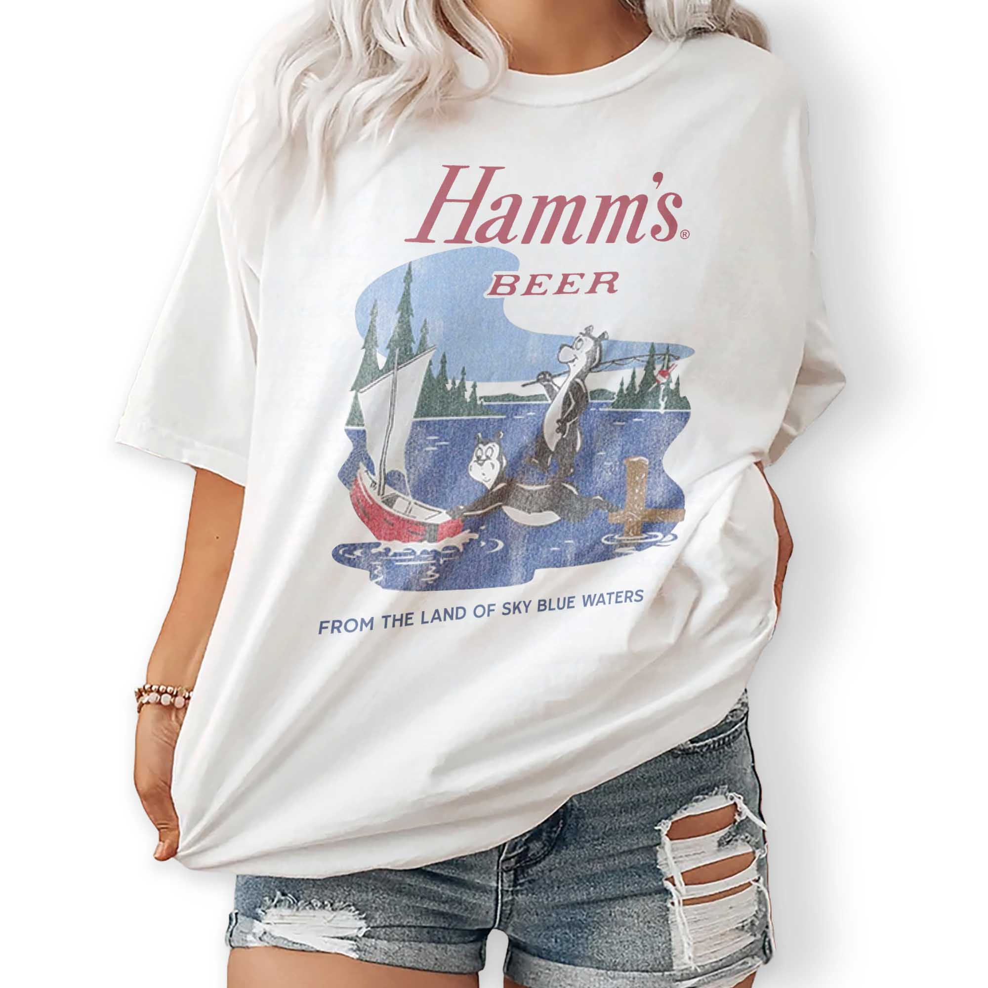 Hamms Beer Bears at the Lake Retro Style Unisex T-Shirt