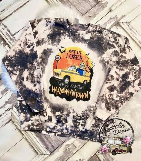 ..Get In Loser – Halloweentown Acid Bleached Crewneck Sweatshirt