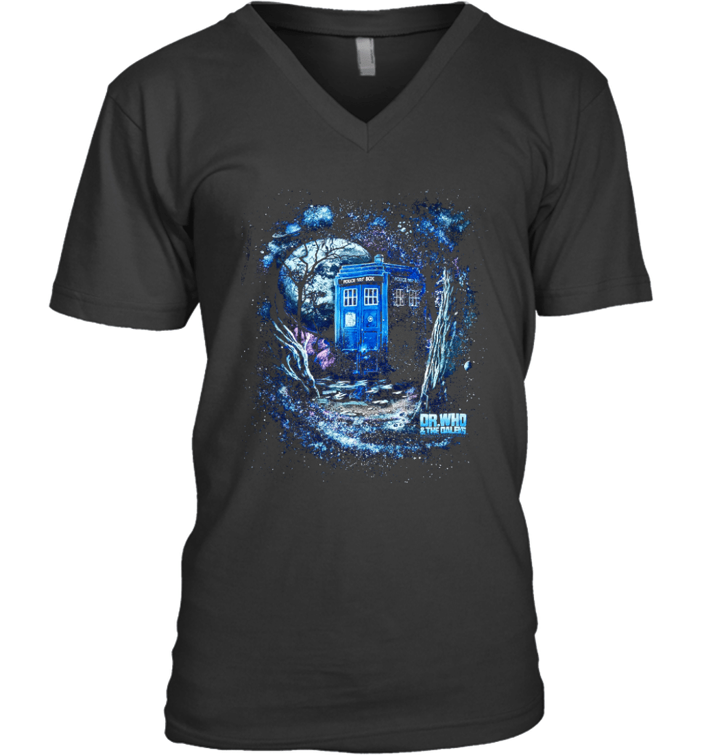 Dr. Who And The Daleks Black Graphic  Vneck