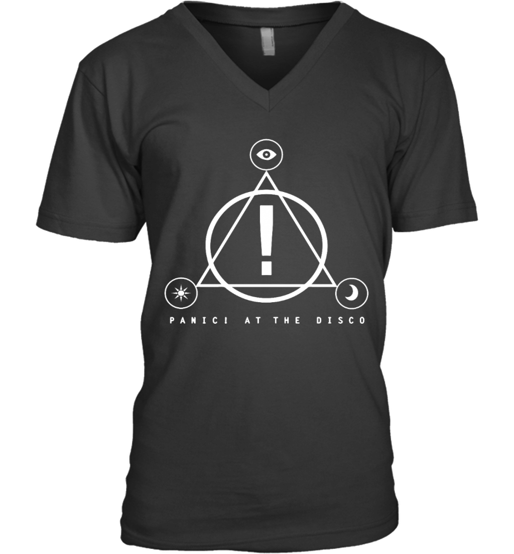 Panic At The Disco Panic! Icons Band Logo Official Mens Black V-Neck