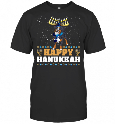 Cute Menorah Chanukah Ugly Bernese Mountain Dog Hanukkah T Shirt