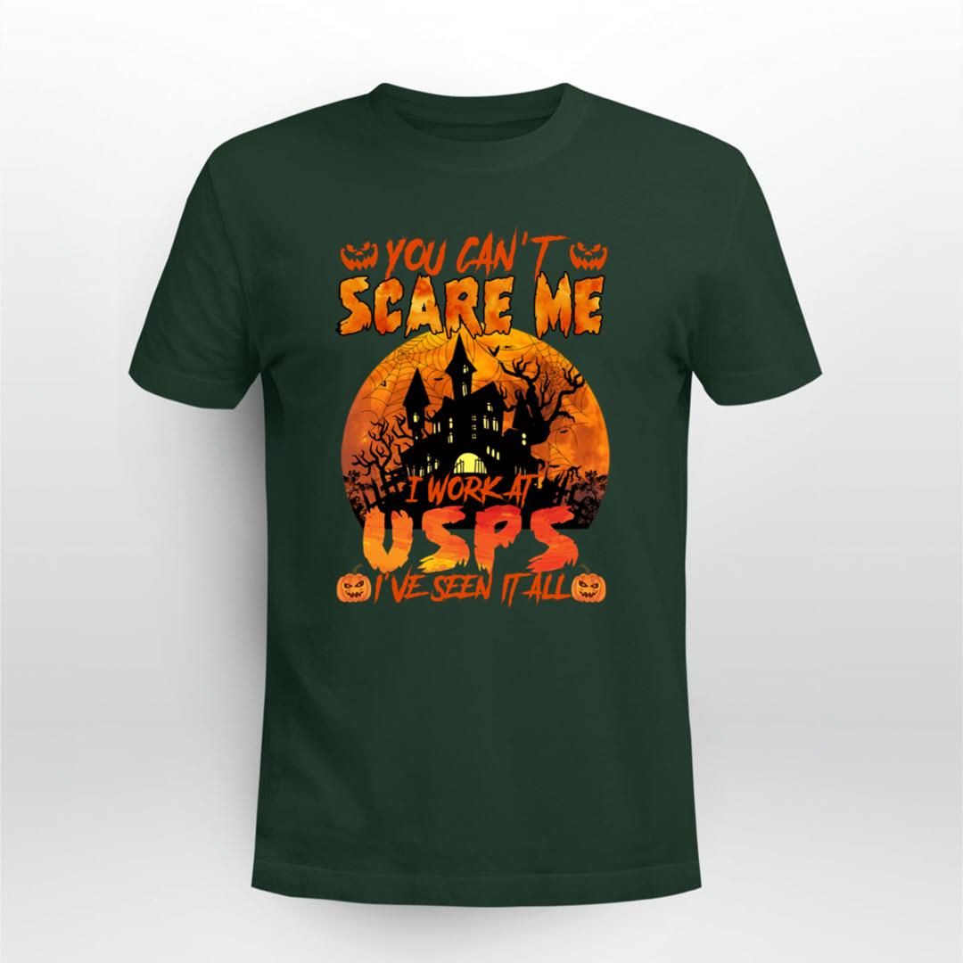 Halloween Witch You Can’T Scare Me I Work At Usps Funny Halloween Worker Gifts Halloween Shirt