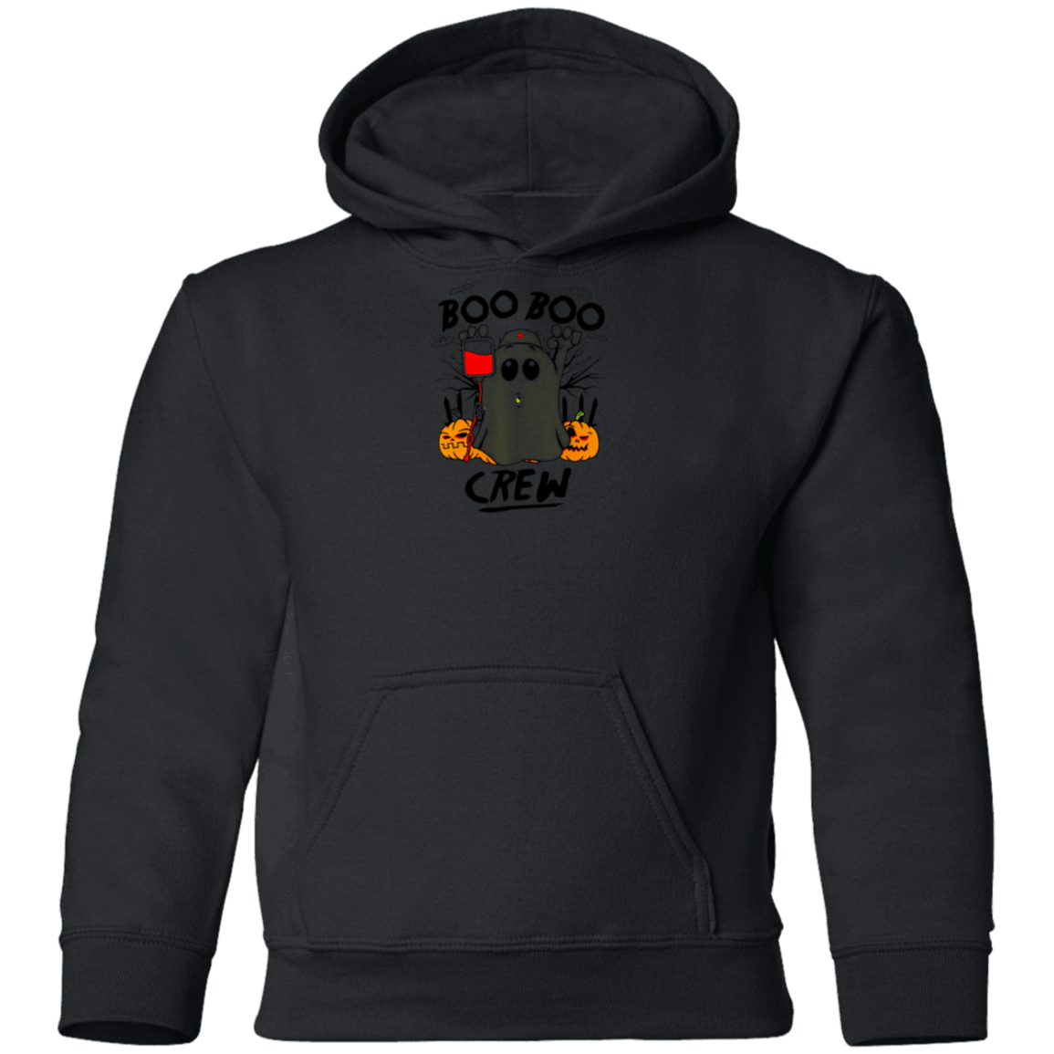 Ghost Pumpkins Nurse Boo Boo Crew Halloween Youth Hoodie