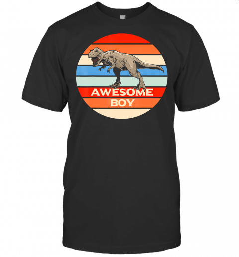 Awesome Boy T Shirt 5 10 Years Old T Rex Dinosaur Dino Gift T Shirt