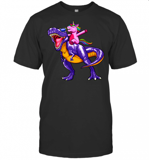 Dinosaur Unicorn Riding T Rex Shirt Gift Men Kids Girl Boy T Shirt