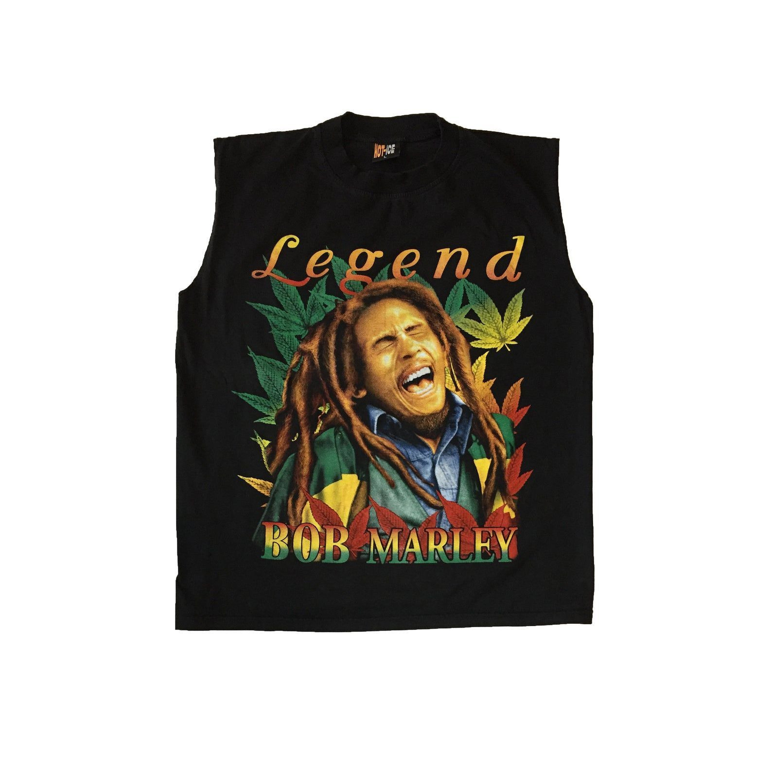 Vintage Bob Marley Legend Tank Top T-Shirt Rare Reggae Ska Rocksteady Jah Folk Retro Musician Promo Merchandise Sleeveless Black Tee L