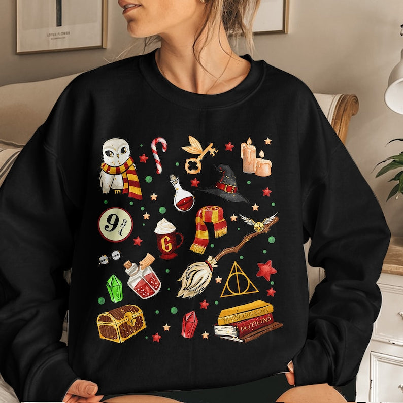 Pottery Christmas Wizard School Sweatshirt