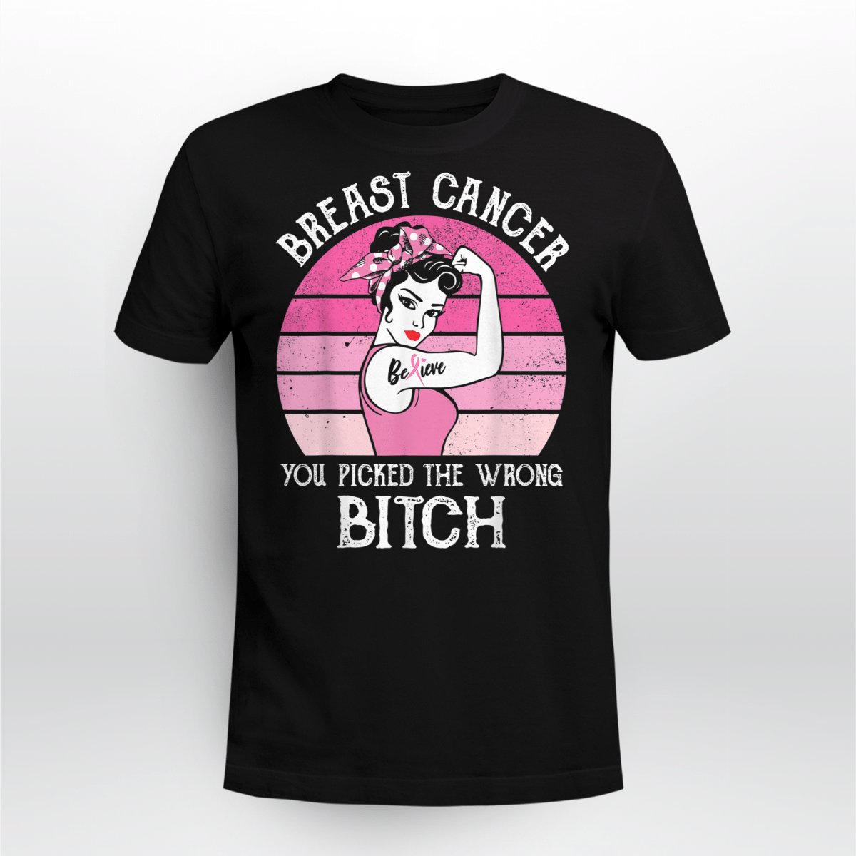 Retro Sunset Breast Cancer Survivor Shirt