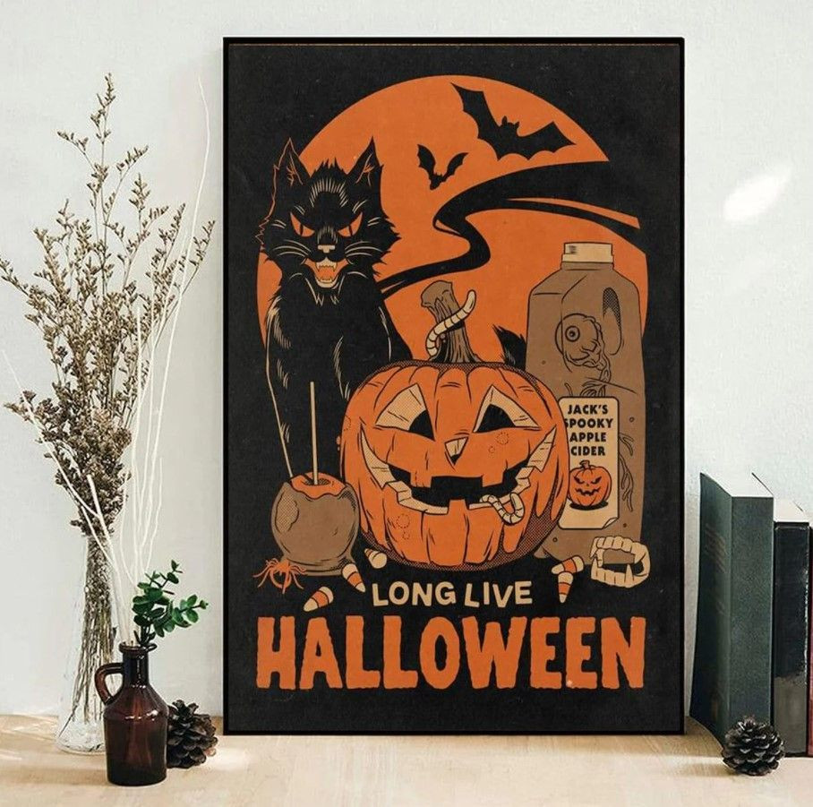 Horror Halloween Poster, Black Cat Poster ,Halloween Poster