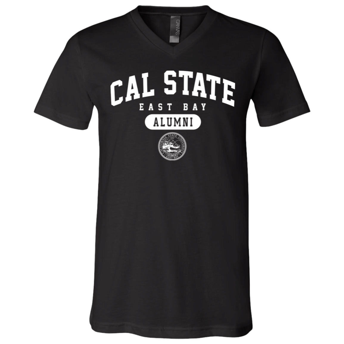 California State University East Bay Pioneers Alumni White Unisex V-Neck T-Shirt