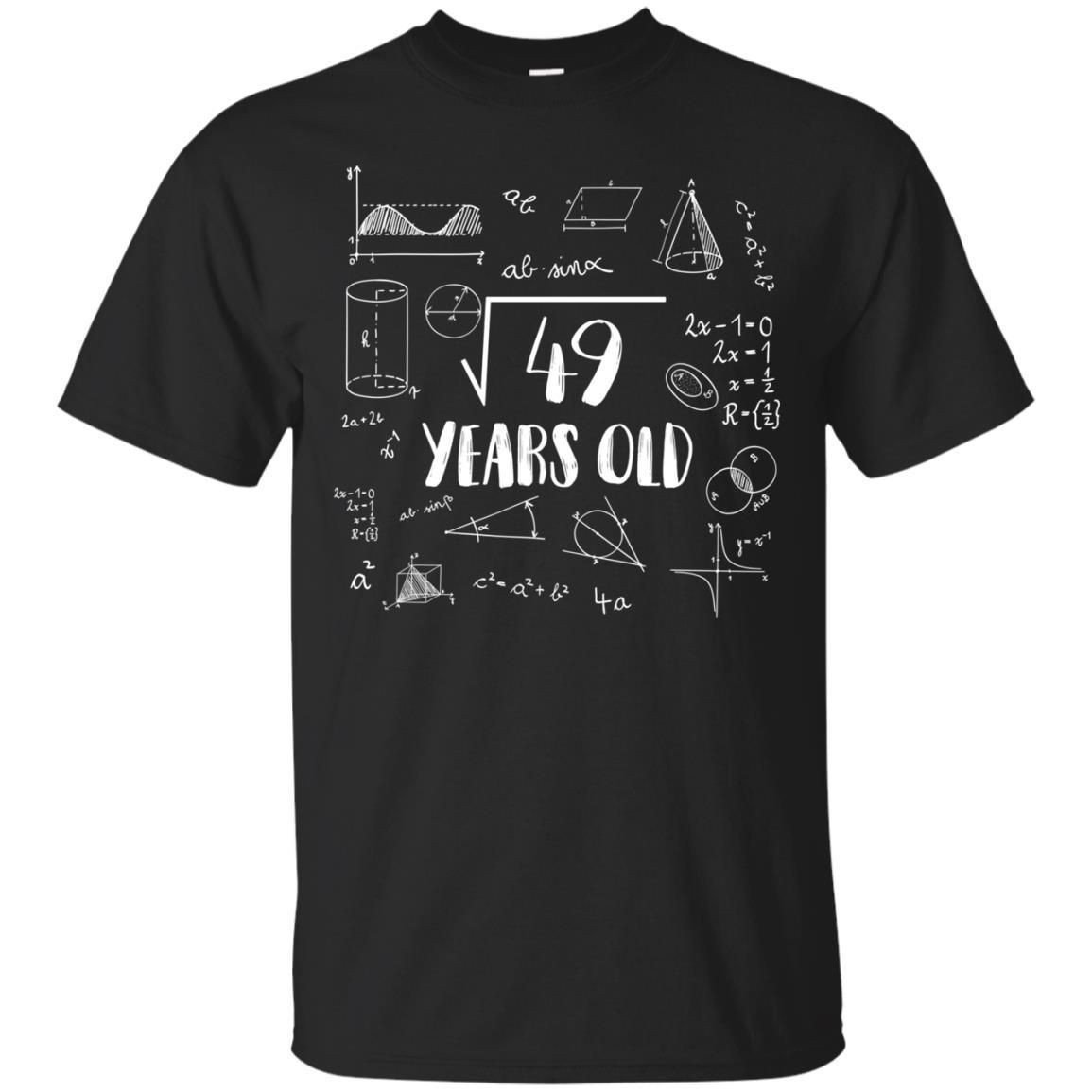 Square Root Of 49 7Th Birthday 7 Years Old Math T-Shirt