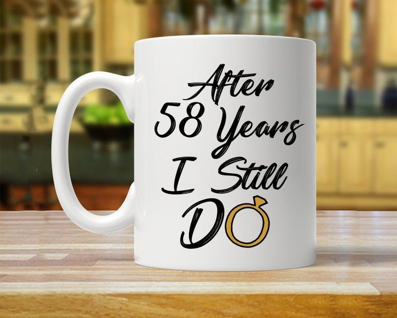 58Th Anniversary Mug, Gift For Husband, Him, Couple, Gift For 58  Year Anniversary