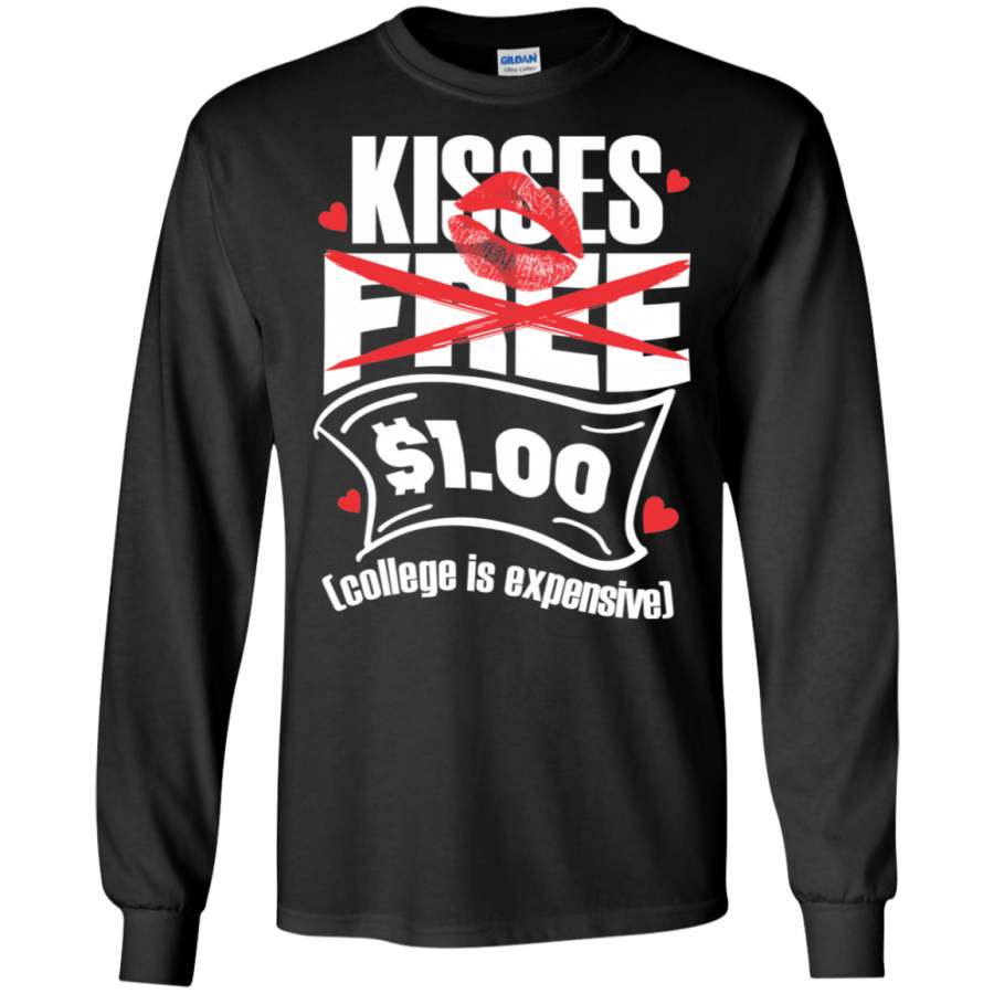 Kisses 25 Cents Funny Boys Girls Kids Valentines Day LS Sweatshirts