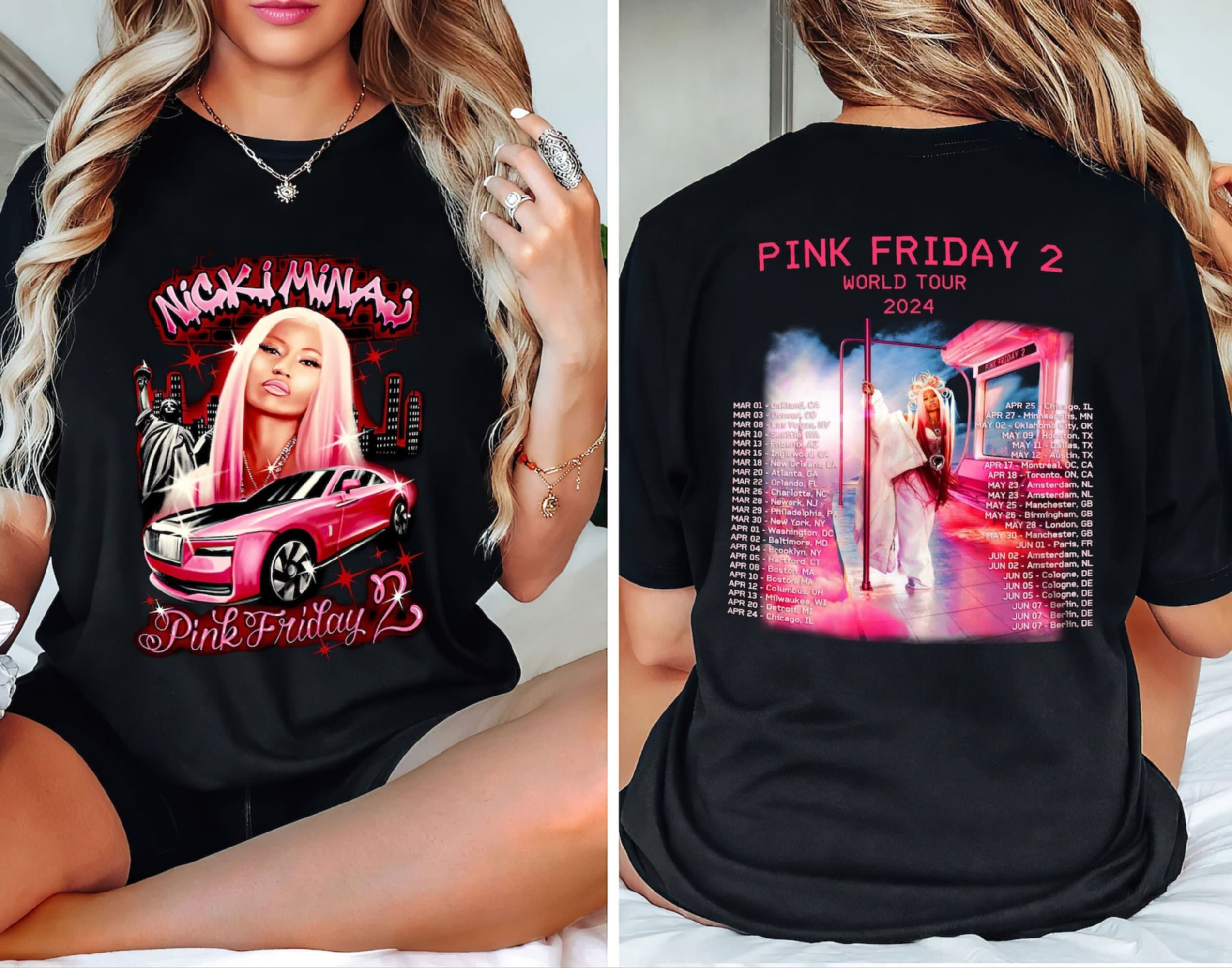 Nicki Minaj 2 Sided Shirt, Nicki Minaj Tour Shirt, Pink Friday 2 Airbrush Shirt, Gag City Shirt, Funny Gift For Fan Shirt 1673225334