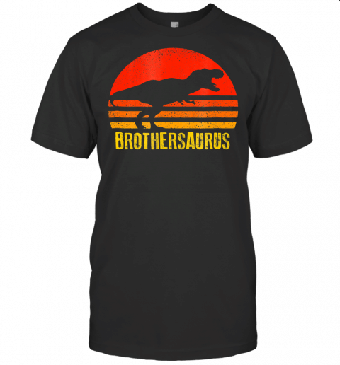 Brothersaurus Shirt Retro Vintage Sunset Dinosaur Gift