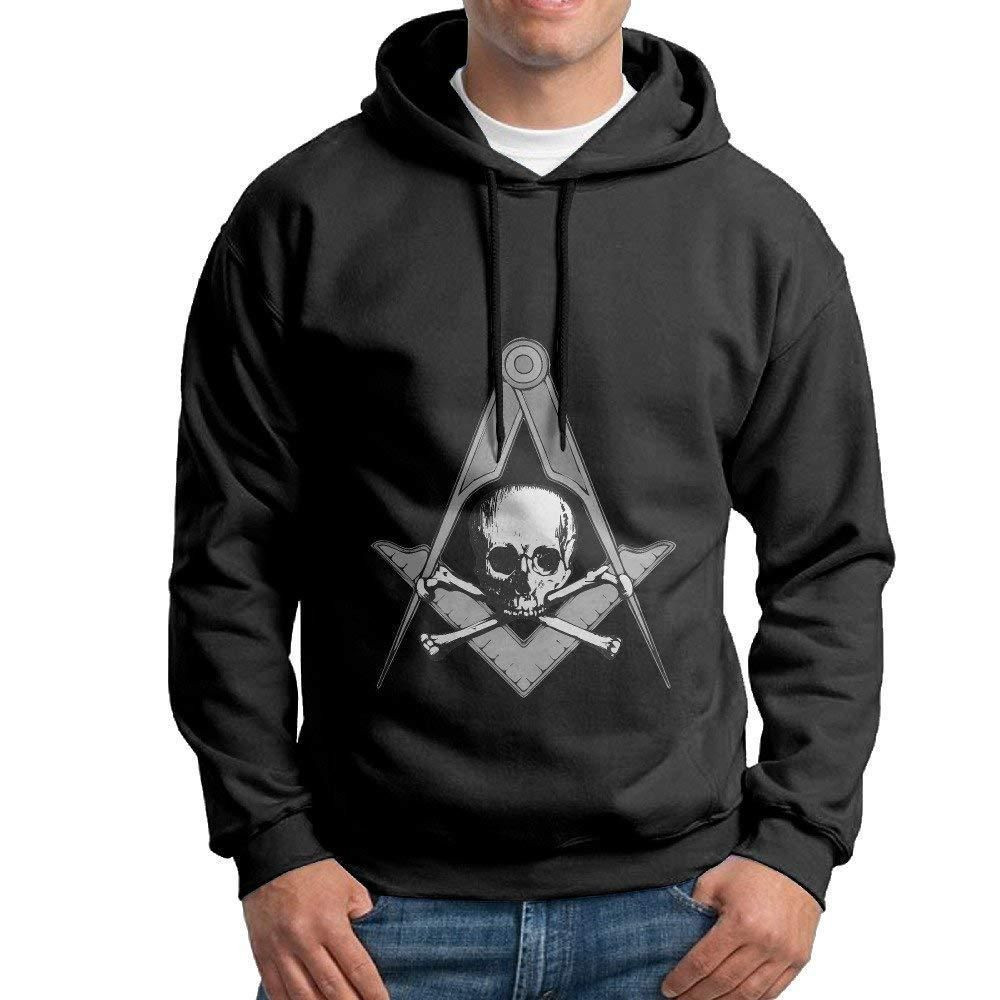 High Quality Gruru Skull Masonry Freemason Pullover Hooded Men’S Black Sweatshirt H