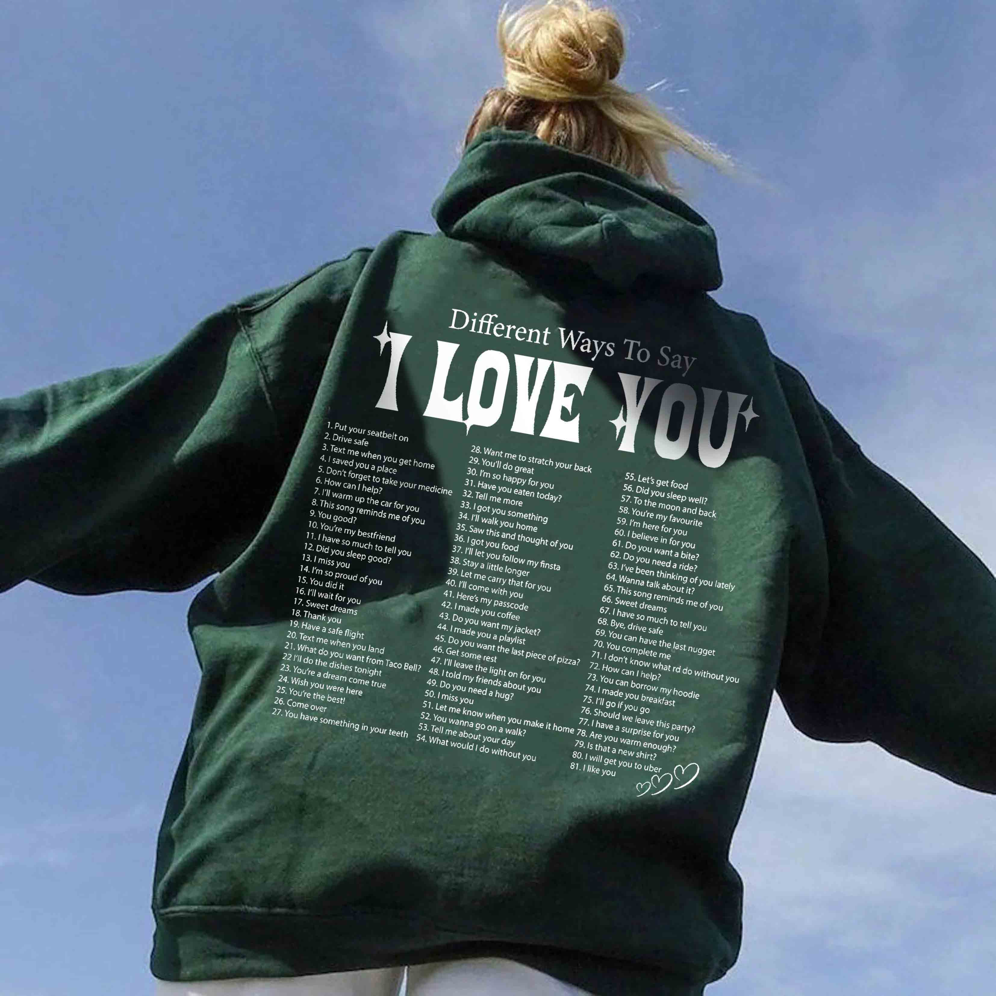 Different Ways To Say I Love You Print Women’S Casual Hoodie