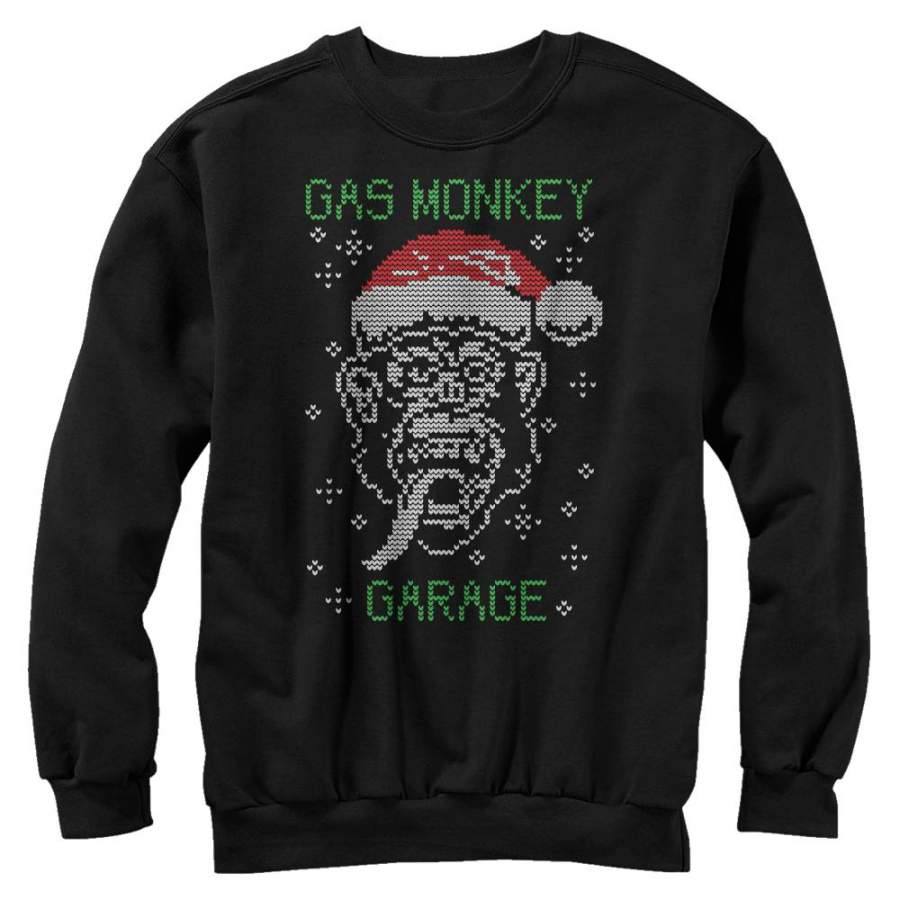 Gas Monkey Men’s Ugly Christmas Sweater  Sweatshirt Black