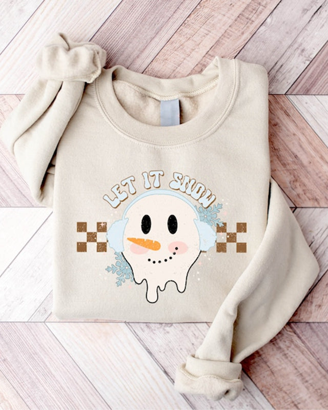 Retro Snowman Face Christmas Sweatshirt