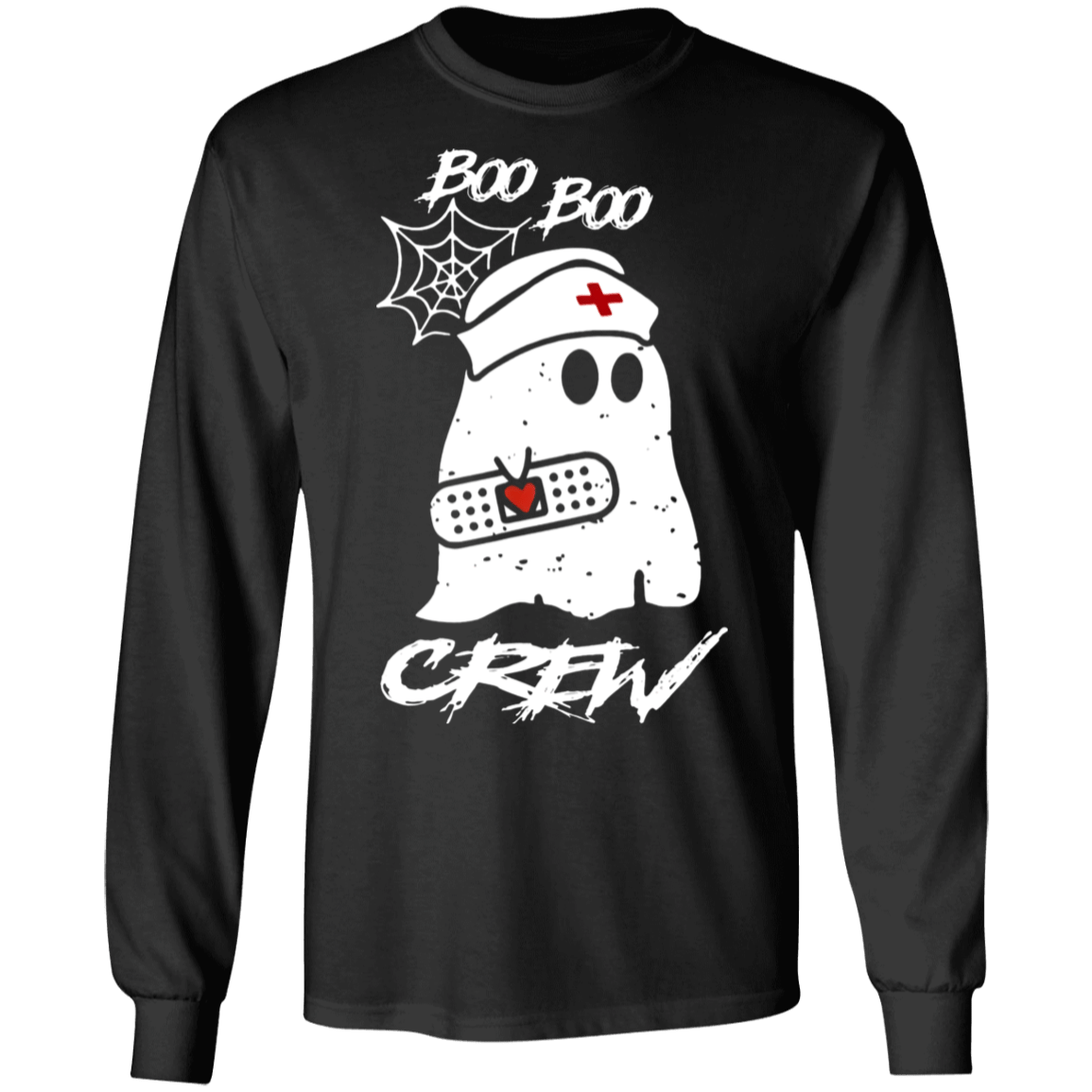 Boo Boo Crew Nurse Ghost Funny Halloween Costume Gift Ls T-Shirt