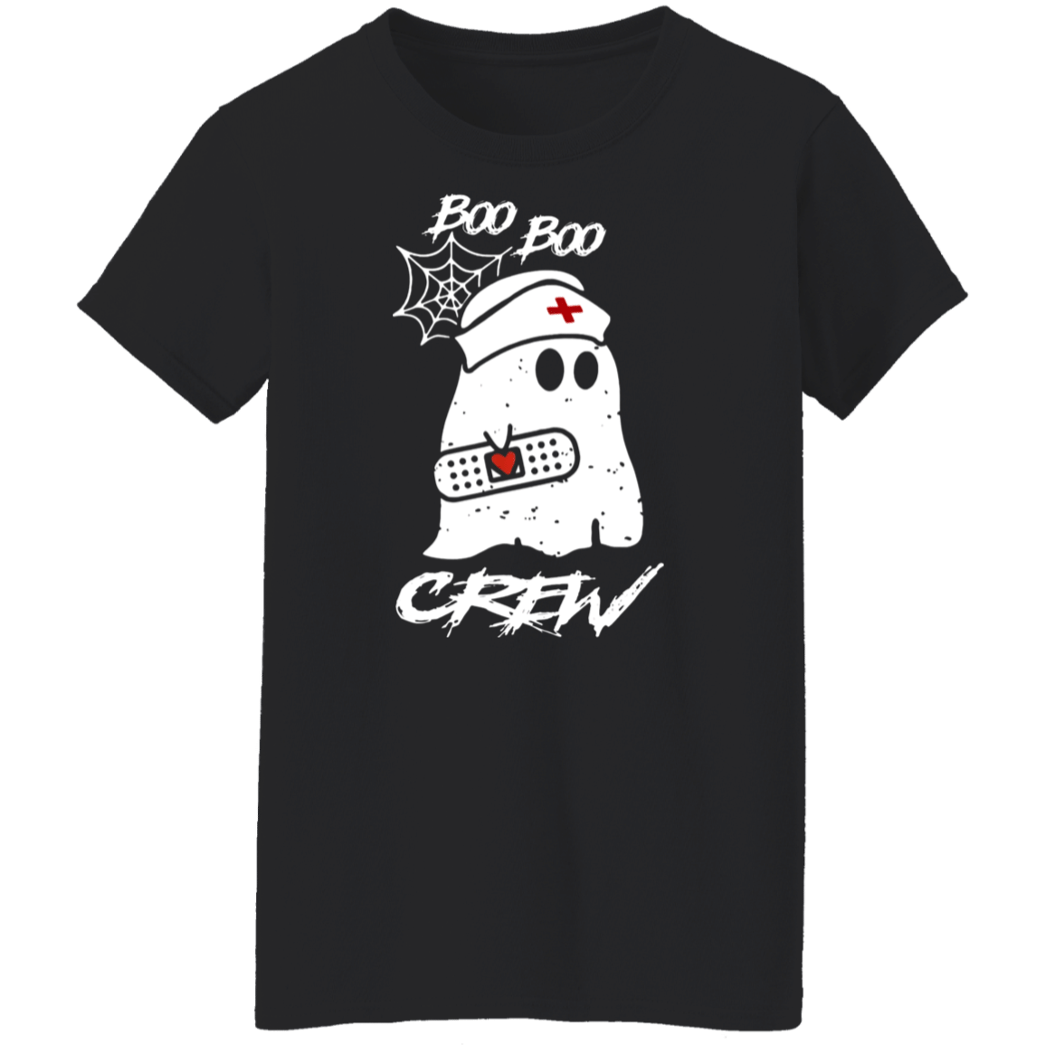 Boo Boo Crew Nurse Ghost Funny Halloween Costume Gift Ladies’ T-Shirt