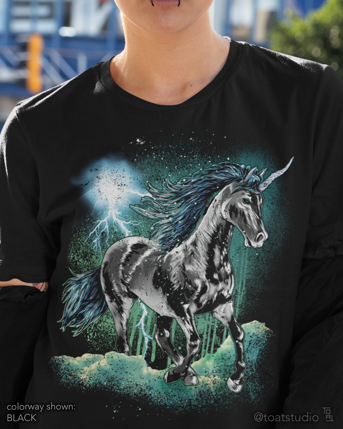 Goth Unicorn II Unisex T-shirt, Dark Fantasy, Dark Unicorn, Magical Unicorn, Mythical Creature, Fantasy Horse, Spirit Animal, Fairy Tales