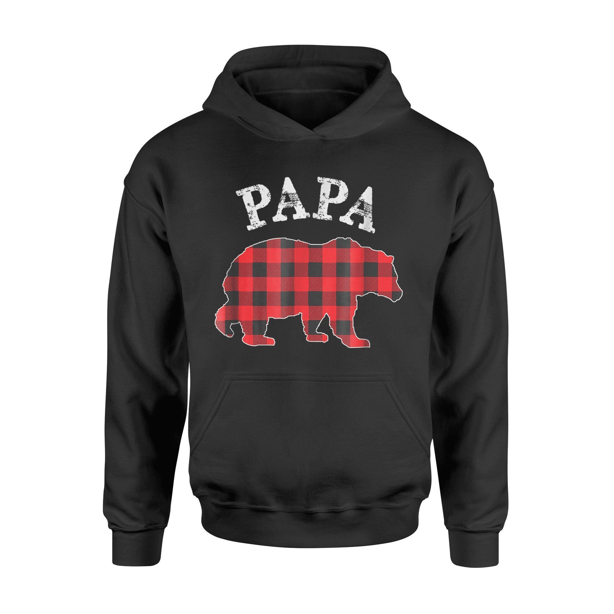 Red Plaid Papa Bear Buffalo Matching Family Pajama T-Shirt – Standard Hoodie