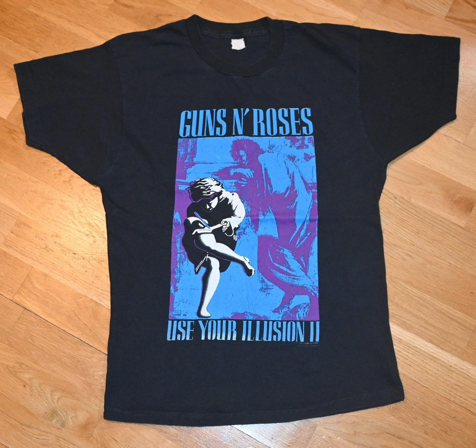 1991 Guns N’ Roses Vintage Euro Tour 80’S 90’S Rock Metal Concert Tee Rare T-Shirt M/L Gnr A Rose Slash Tshirt Gift