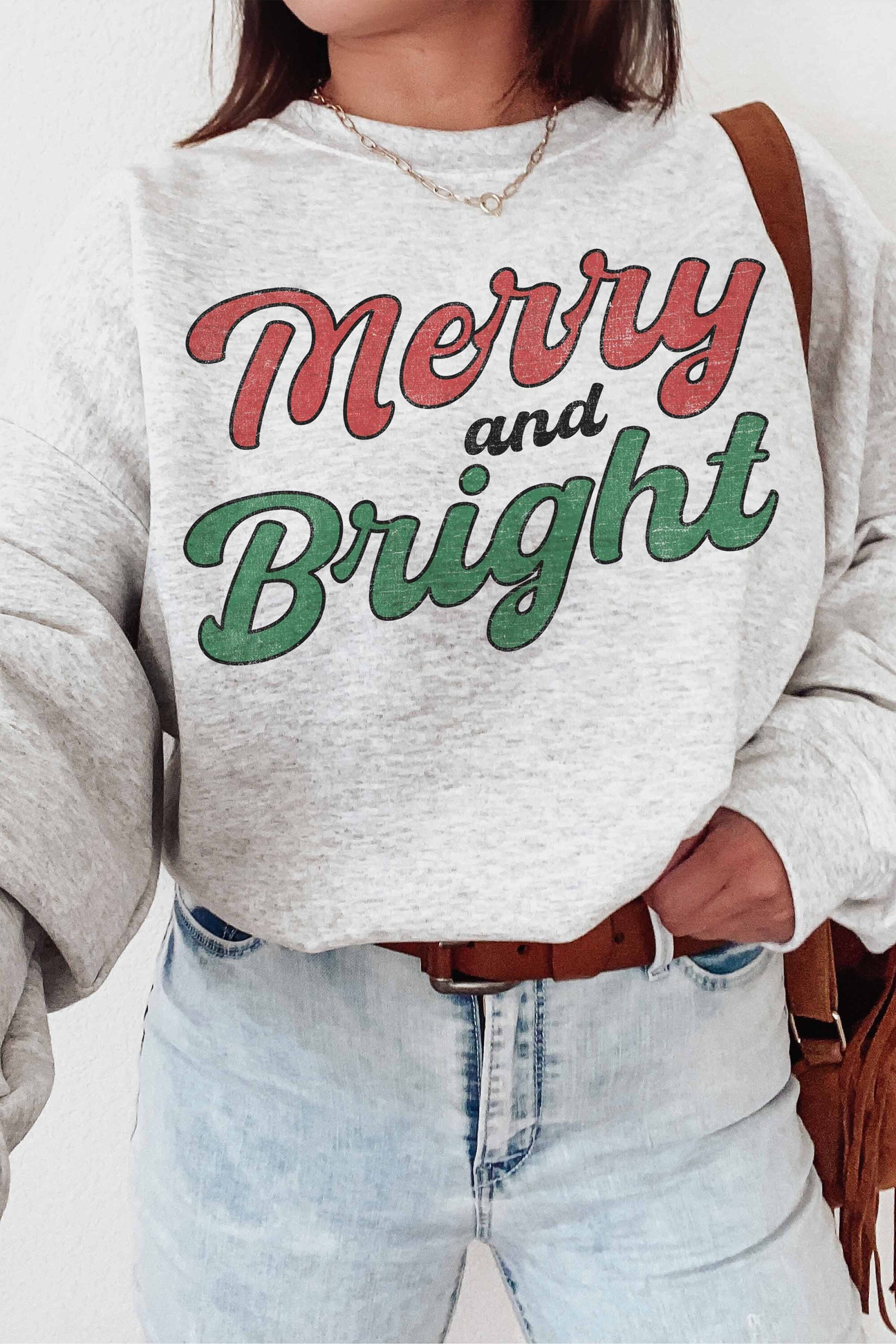 Merry and Bright Sweatshirt Merry sweatshirt Christmas Sweatshirt Christmas Crewneck Christmas Pajamas Christmas Tree Matching Sweatshirts