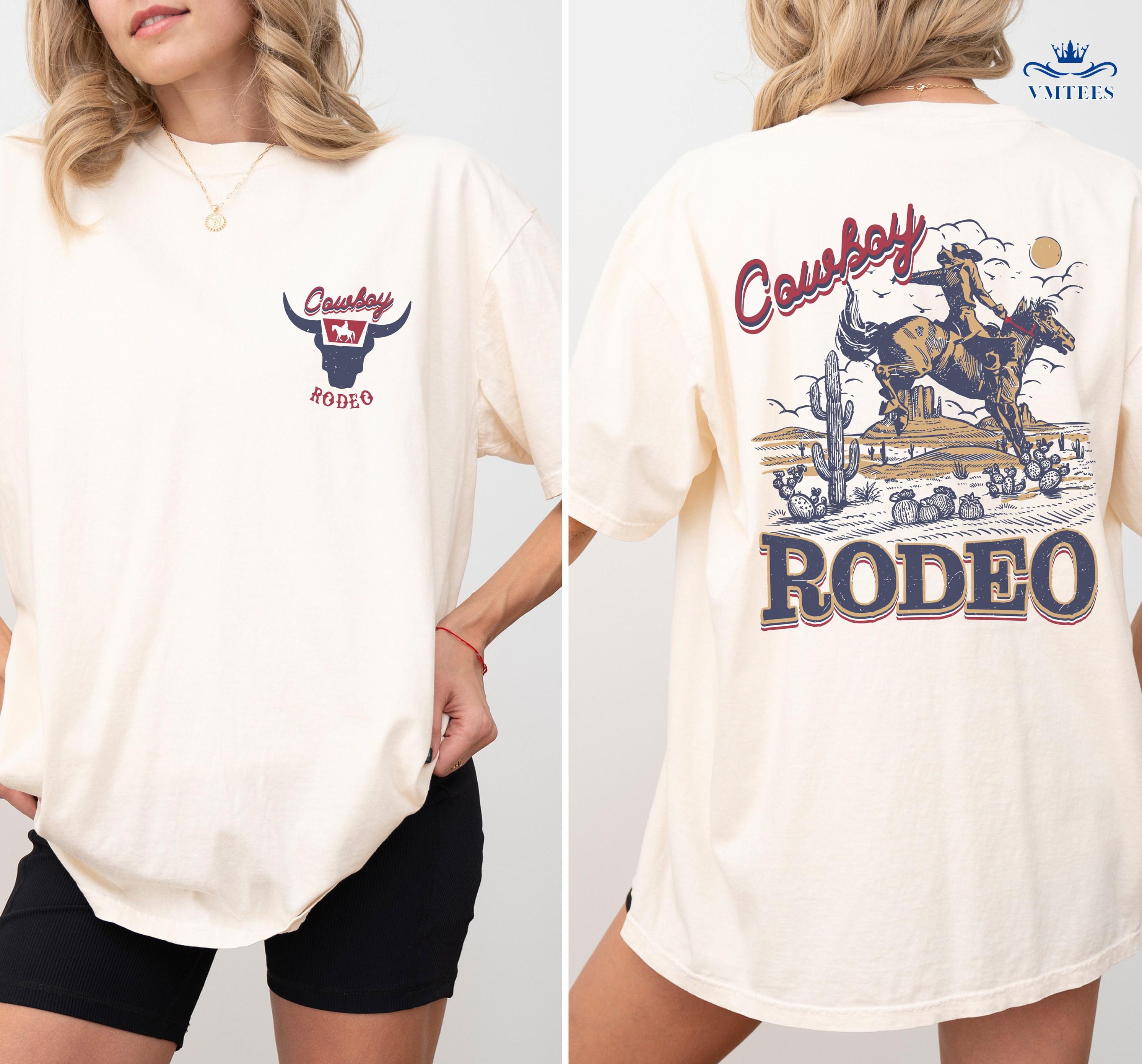 Cowboy Rodeo Vintage Graphic T-Shirt, Retro Cowboy Shirt, Oversized RodeoT-Shirt, Vintage Washed Shirt, Gift Oversized Tees