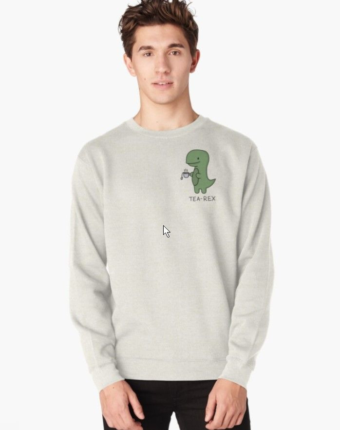 Tea-Rex (Green) Pullover Sweatshirt