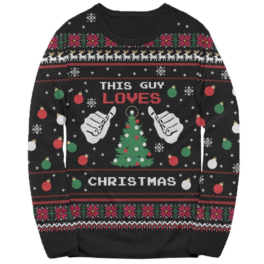 Lost Gods Men’s Ugly Christmas This Guy  All-Over Sweatshirt