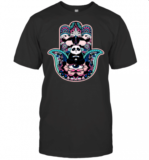 Hamsa Hand Panda Spiritual Yoga T Shirt Gift