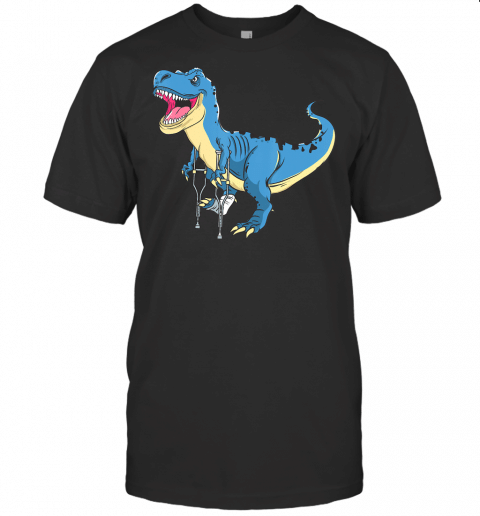 Broken Leg Dinosaur Awww Snap Funny T Rex Broken Bone T Shirt