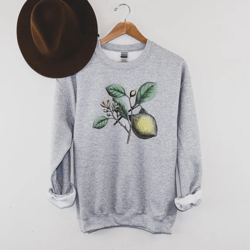 Lemon Botanical Vintage Image Unisex Sweatshirt