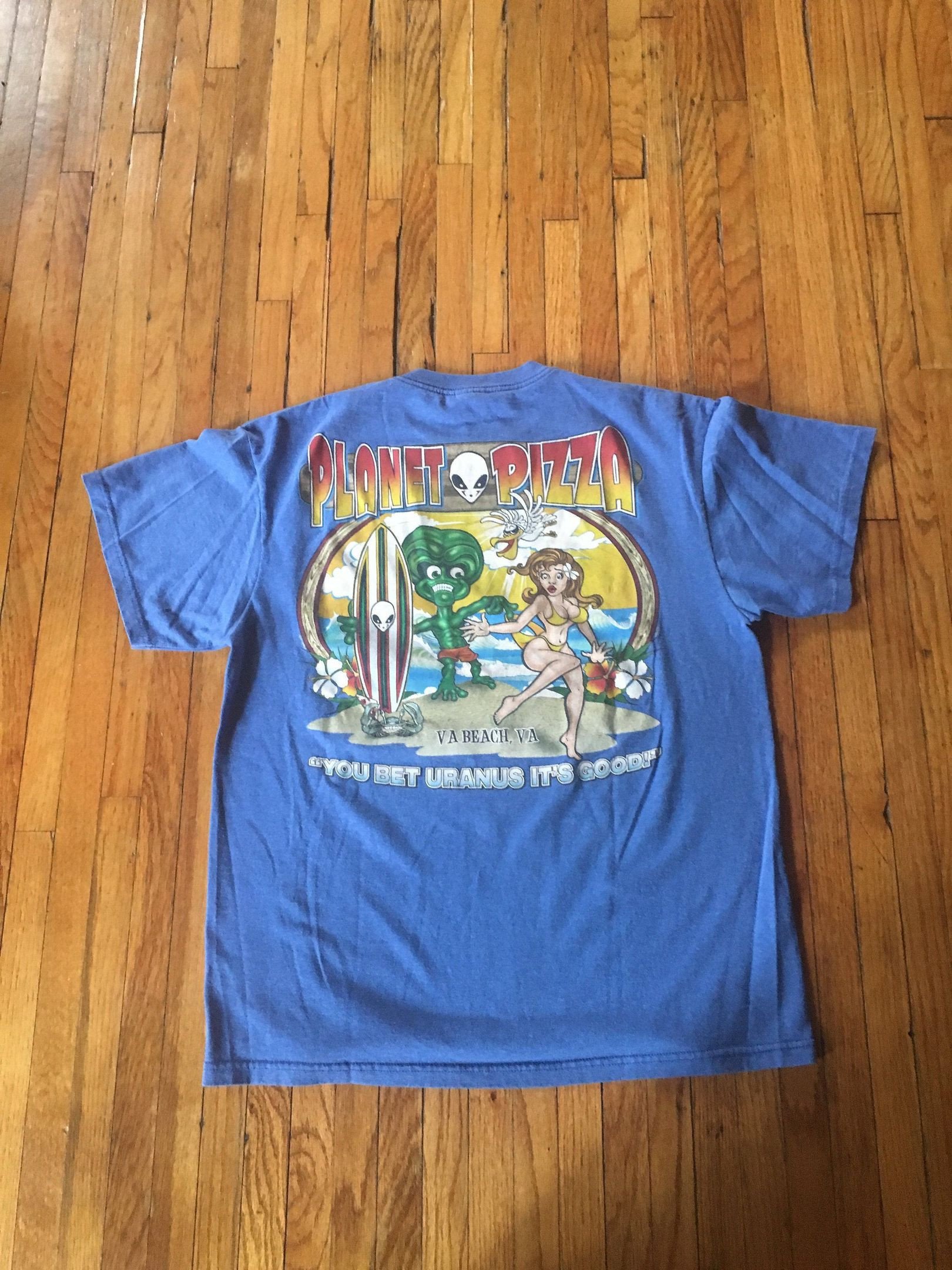 Vintage 90 Planet Pizza You Bet Uranus It Good Virginia Beach Virginia Out Of This W Shirt