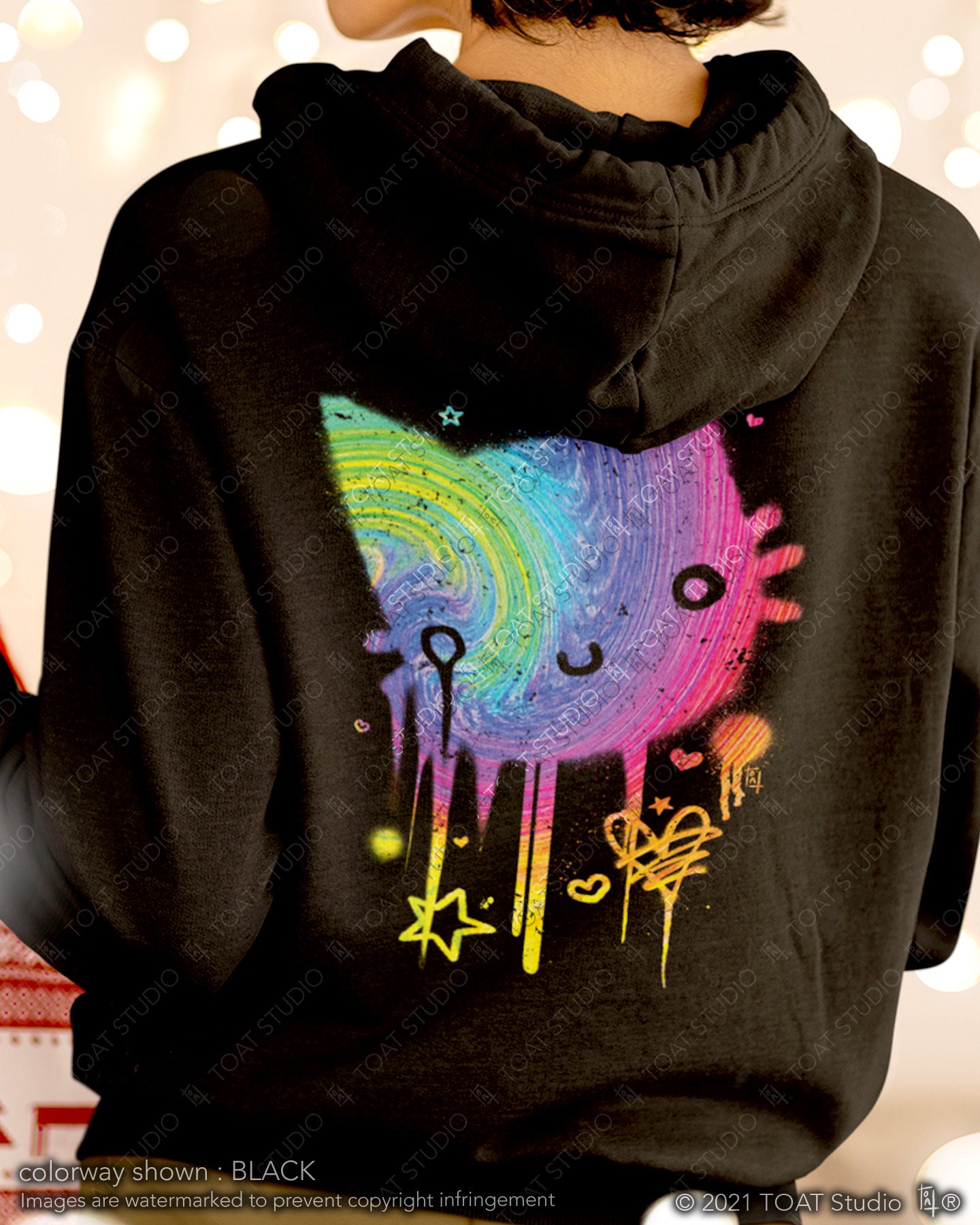 Graffiti Kawaii Kat Unisex Hoodie, Cute Cat Artwork, Harajuku Kawaii, Graffiti Dripping Street Art, Cute Neko, Cat Lover, Purrfect Pawrent