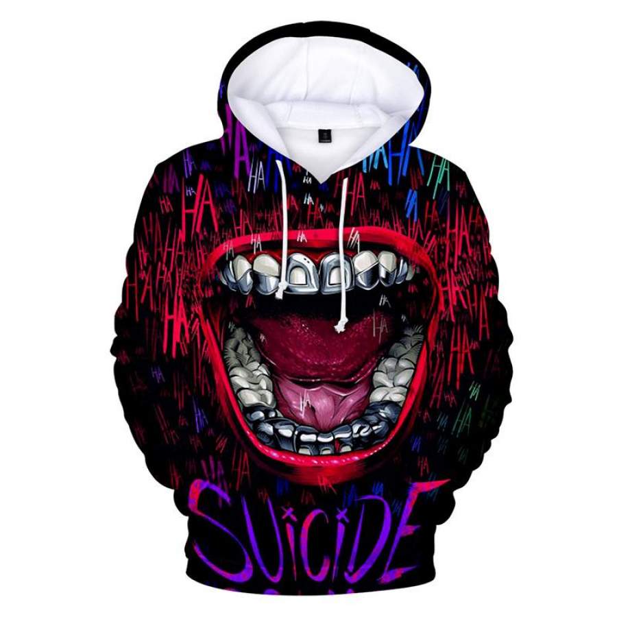 Joker Hoodie Suicide Squad 3D Printed Jacket Cosplay Costume 2019