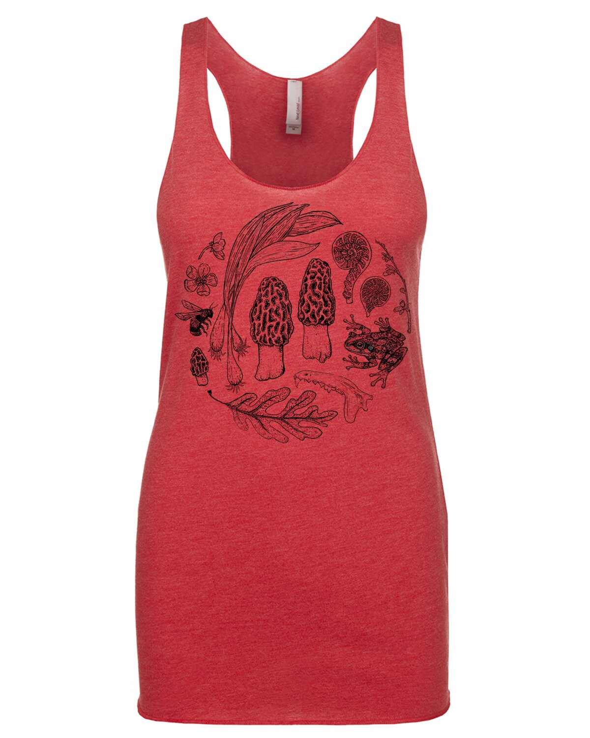 Morel tank top mushroom shirt nature walk shirt moth tank top mushrooms mushroom tank teal