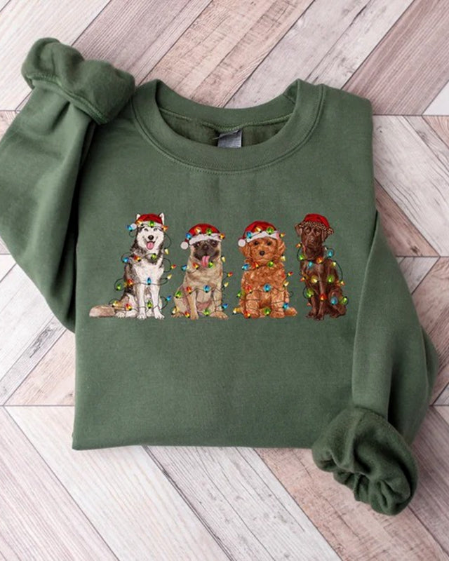 Christmas Dogs Sweatshirt, Dog Mom Sweatshirt