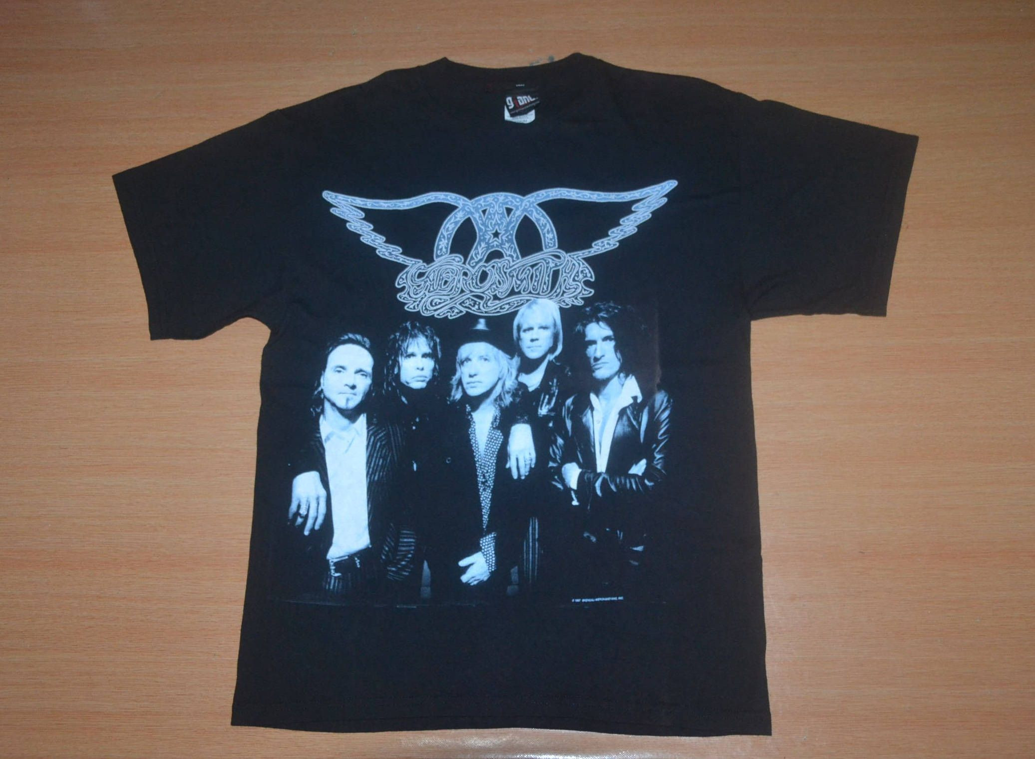 Vintage 1997 Aerosmith Nine Lives World Tour Concert Rare Promo 90S Shirt By Oldschoolzo Shirt