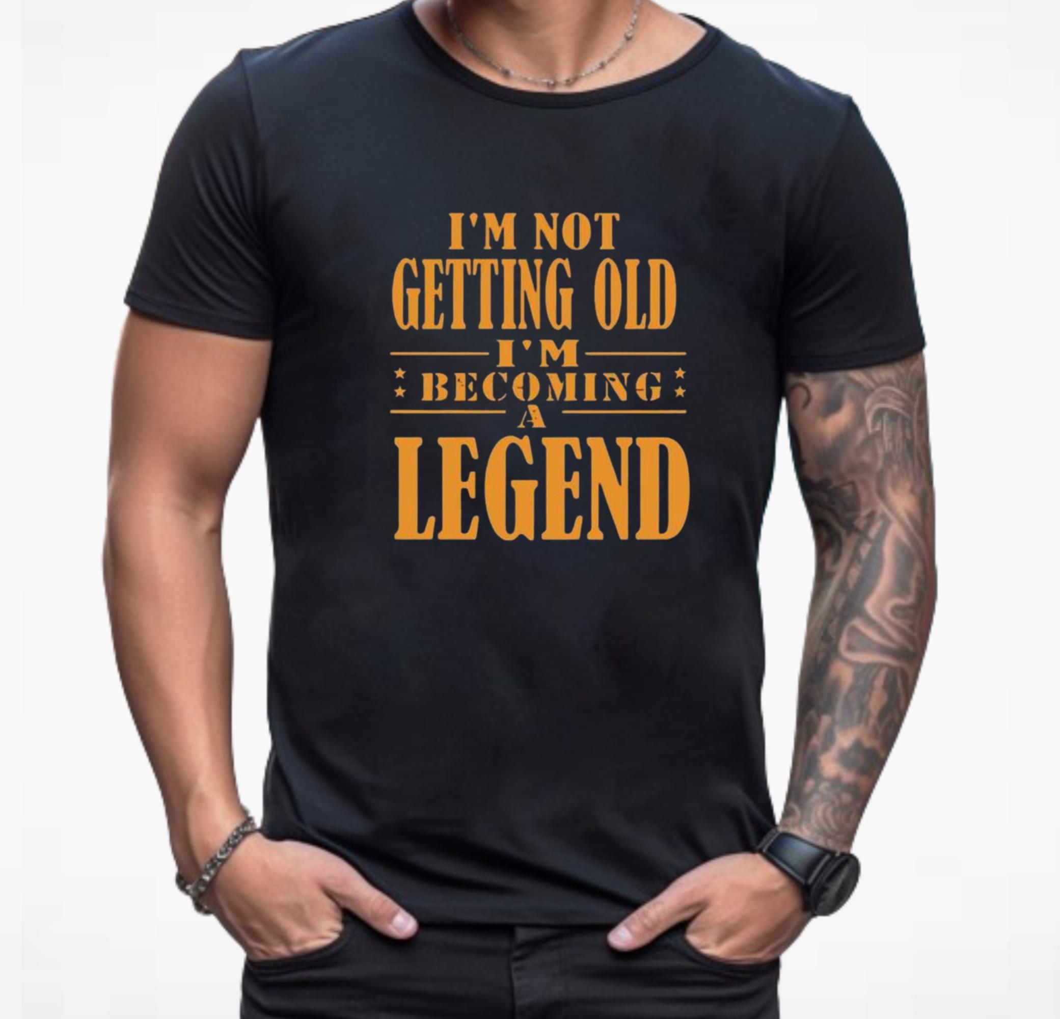 I’m Getting Old I’m Becoming A Legend Men’s Letter Round Neck Graphic Tee, Summer, Summer Outfits 2024