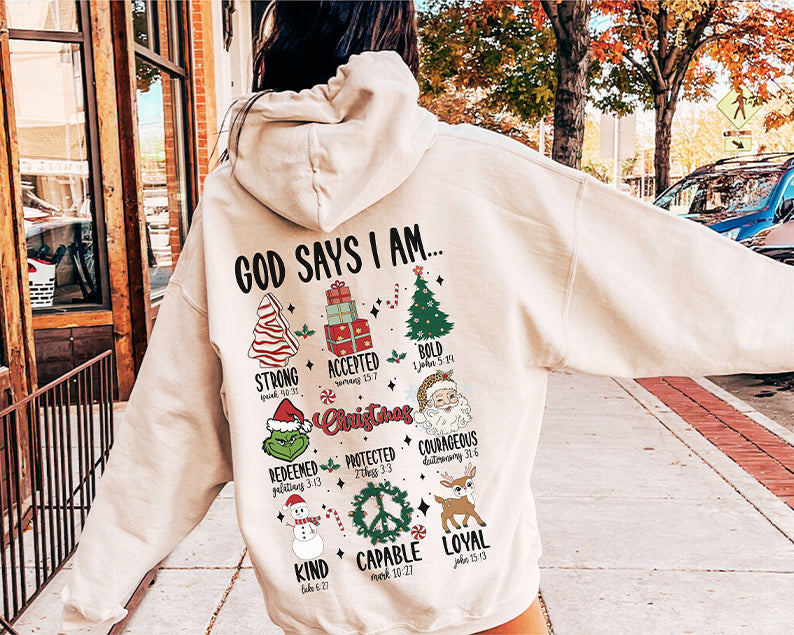 Retro Christmas Santa Claus Cute Print Hoodie