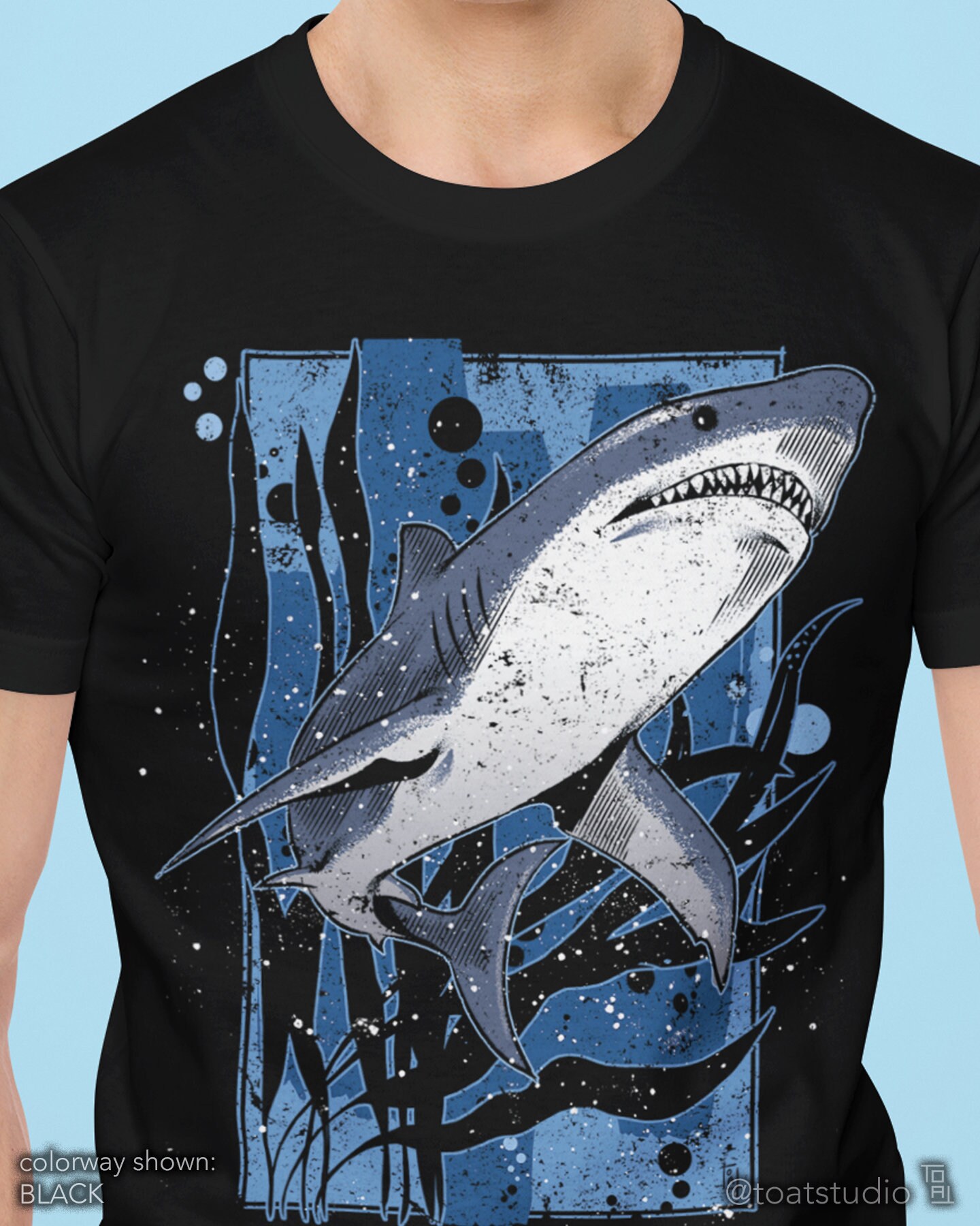 Great White Shark Unisex T-shirt, Shark Silhouette , Marine life, Aquatic wildlife, Coral Reef, Save the Planet Jersey Tshirt, Shark Week